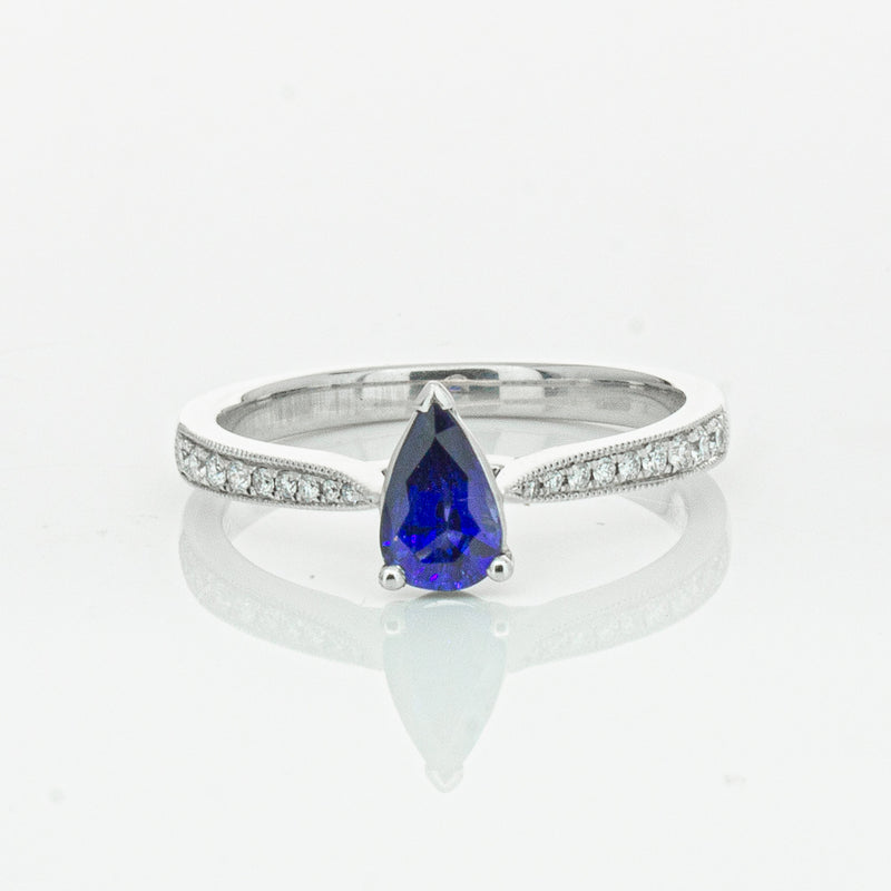 18ct White Gold Sapphire & Diamond Zenith Ring-Ring-Walker & Hall