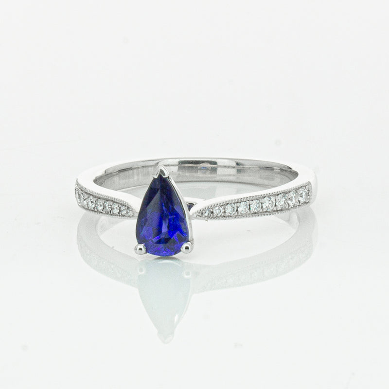 18ct White Gold Sapphire & Diamond Zenith Ring-Ring-Walker & Hall