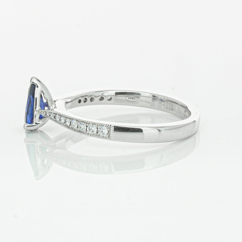 18ct White Gold Sapphire & Diamond Zenith Ring-Ring-Walker & Hall