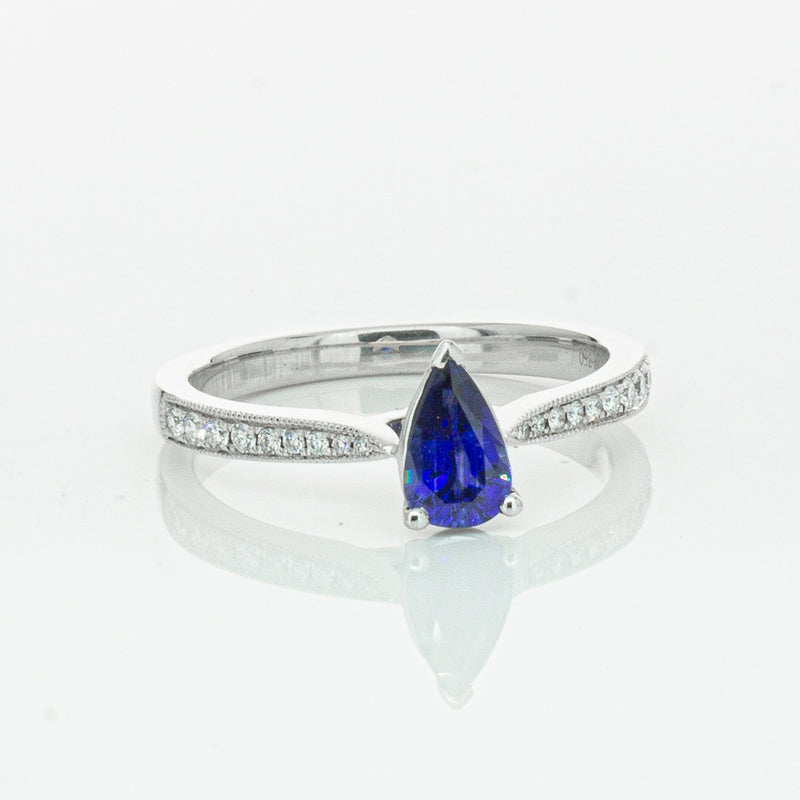 18ct White Gold Sapphire & Diamond Zenith Ring-Ring-Walker & Hall