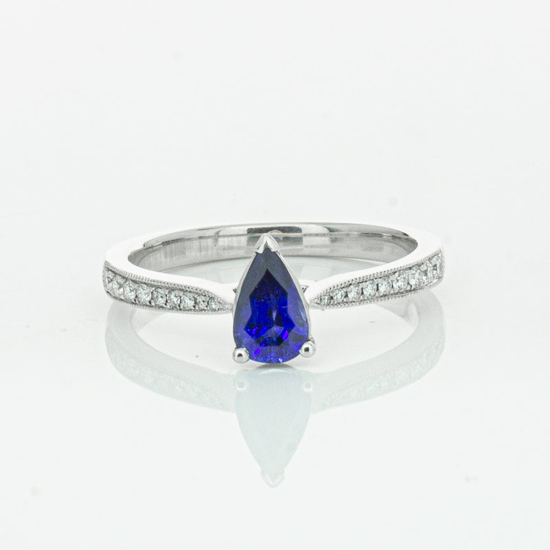 18ct White Gold Sapphire & Diamond Zenith Ring-Ring-Walker & Hall
