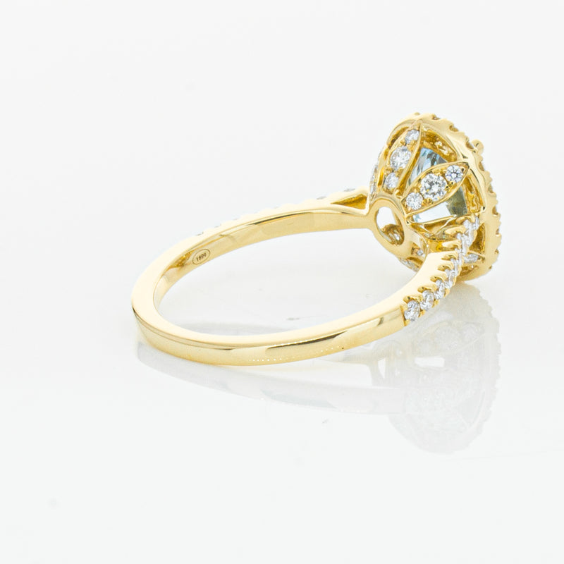 18ct Yellow Gold 1.58ct Aquamarine & Diamond Sierra Ring-Ring-Walker & Hall