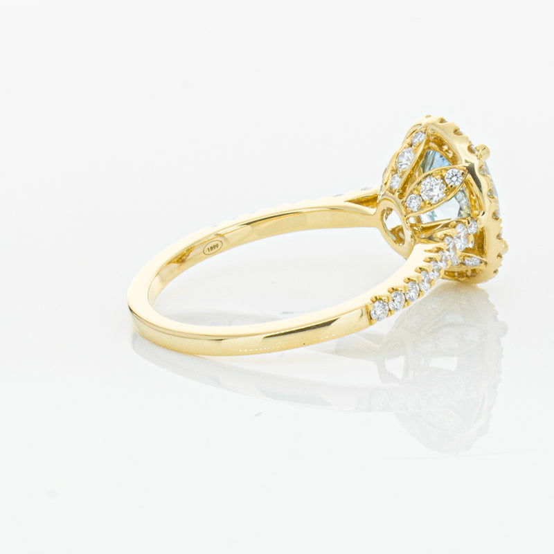 18ct Yellow Gold 1.58ct Aquamarine & Diamond Sierra Ring-Ring-Walker & Hall