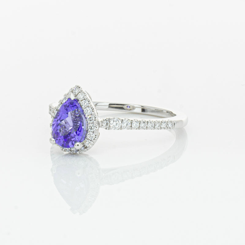 18ct White Gold 1.08ct Tanzanite & Diamond Mini Sierra Ring-Ring-Walker & Hall