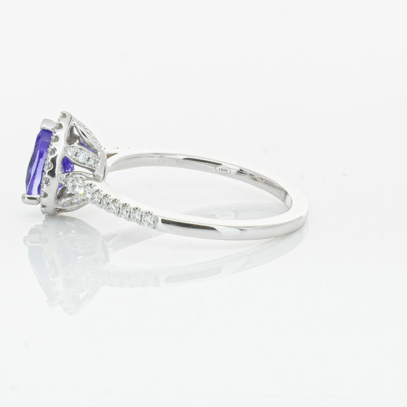 18ct White Gold 1.08ct Tanzanite & Diamond Mini Sierra Ring-Ring-Walker & Hall