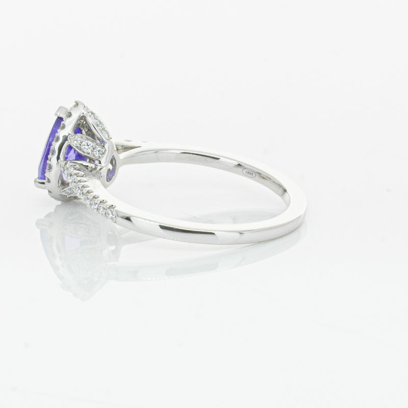 18ct White Gold 1.08ct Tanzanite & Diamond Mini Sierra Ring-Ring-Walker & Hall