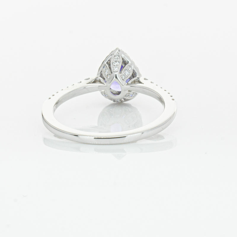 18ct White Gold 1.08ct Tanzanite & Diamond Mini Sierra Ring-Ring-Walker & Hall