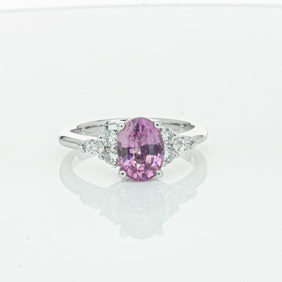 18ct White Gold 2.04ct Purple Sapphire & Diamond Oriana Ring-Ring-Walker & Hall