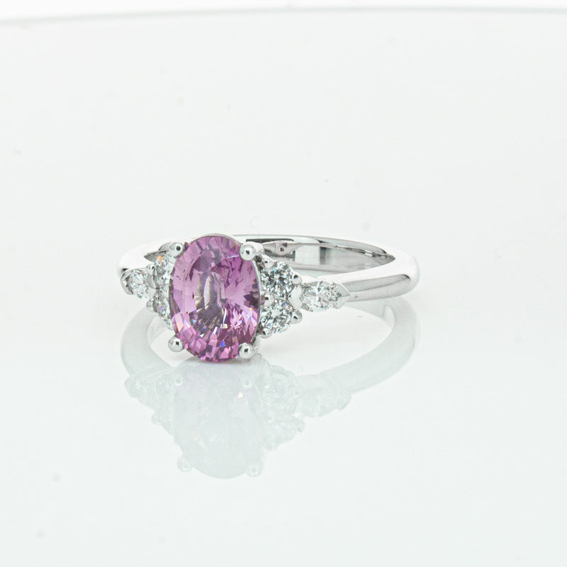 18ct White Gold 2.04ct Purple Sapphire & Diamond Oriana Ring-Ring-Walker & Hall