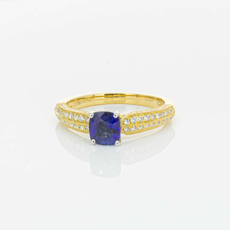 18ct Yellow Gold 1.02ct Sapphire & Diamond Ring-Ring-Walker & Hall