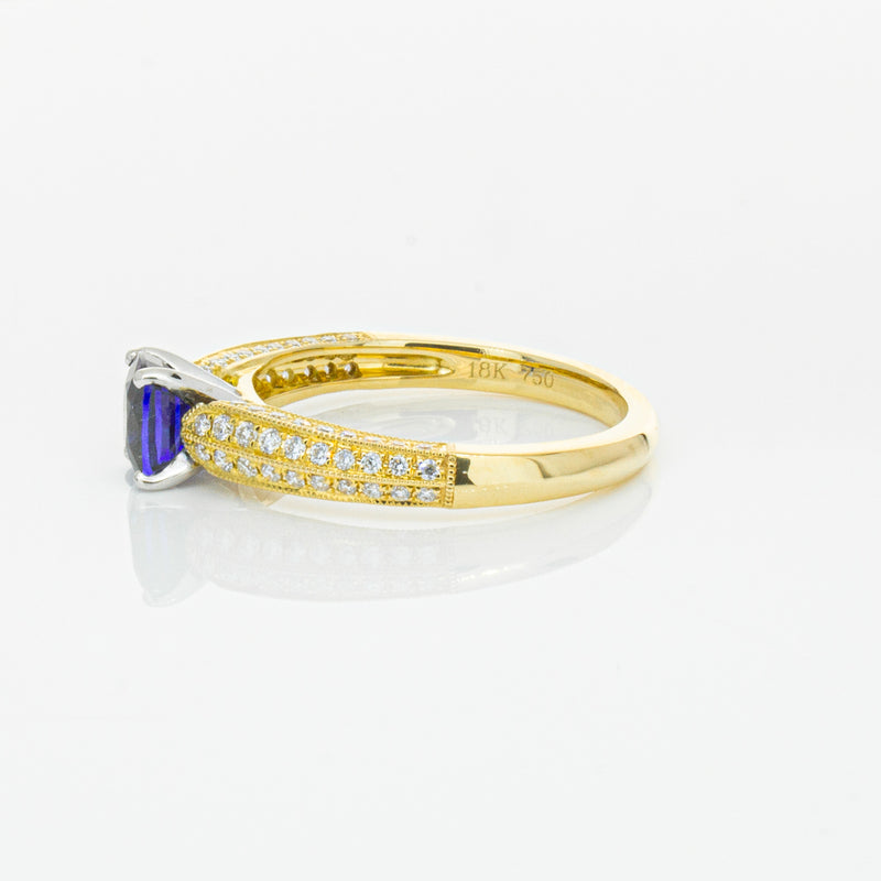 18ct Yellow Gold 1.02ct Sapphire & Diamond Ring-Ring-Walker & Hall