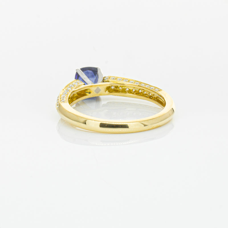 18ct Yellow Gold 1.02ct Sapphire & Diamond Ring-Ring-Walker & Hall