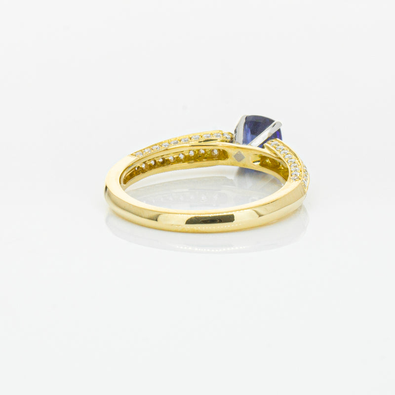 18ct Yellow Gold 1.02ct Sapphire & Diamond Ring-Ring-Walker & Hall