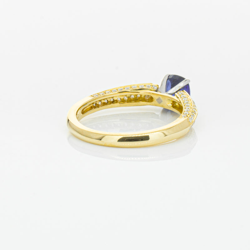 18ct Yellow Gold 1.02ct Sapphire & Diamond Ring-Ring-Walker & Hall