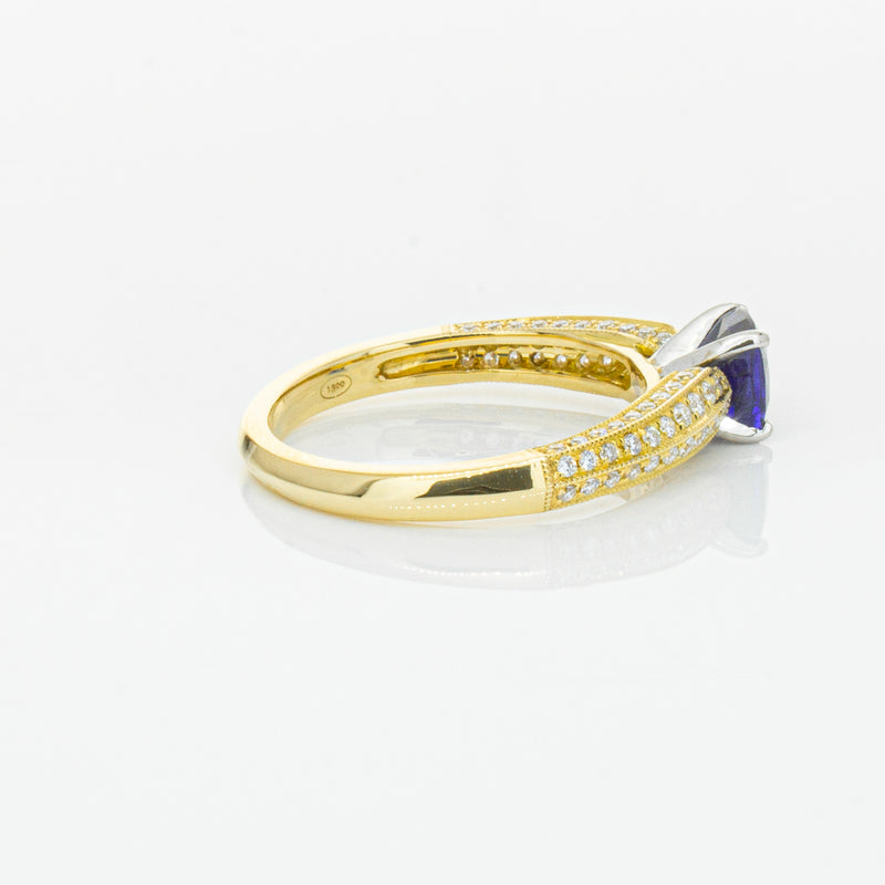 18ct Yellow Gold 1.02ct Sapphire & Diamond Ring-Ring-Walker & Hall