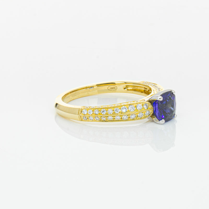 18ct Yellow Gold 1.02ct Sapphire & Diamond Ring-Ring-Walker & Hall