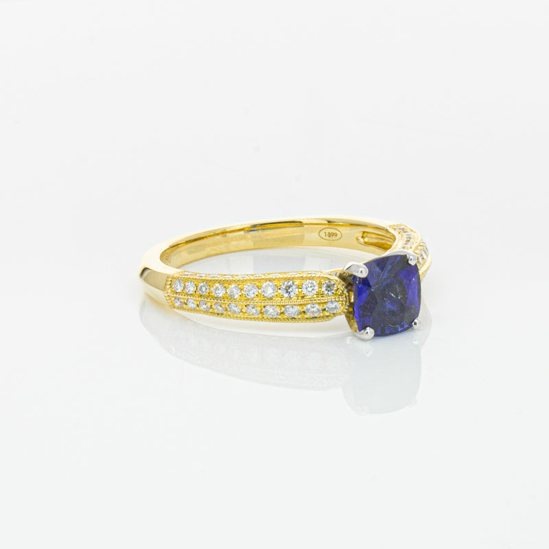 18ct Yellow Gold 1.02ct Sapphire & Diamond Ring-Ring-Walker & Hall
