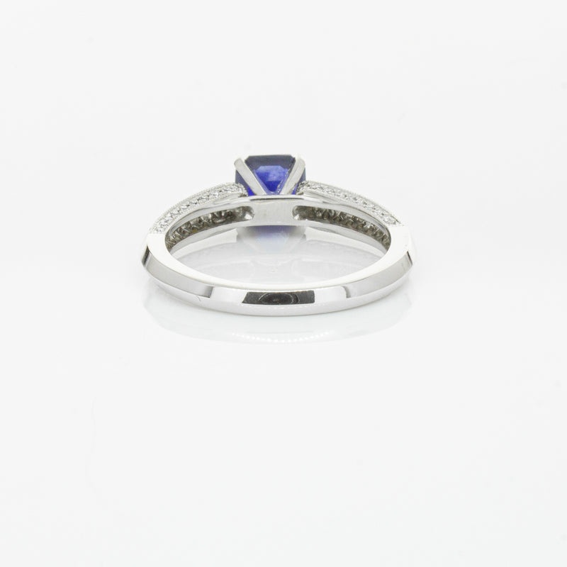 18ct White Gold 1.09ct Sapphire & Diamond Ring-Ring-Walker & Hall