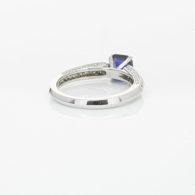 18ct White Gold 1.09ct Sapphire & Diamond Ring-Ring-Walker & Hall