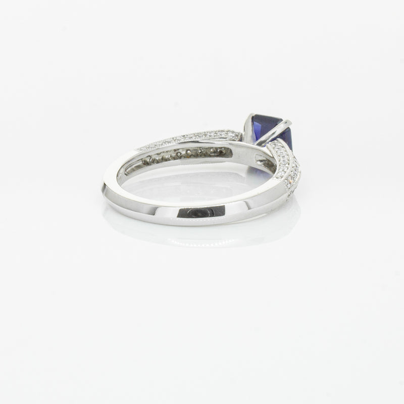 18ct White Gold 1.09ct Sapphire & Diamond Ring-Ring-Walker & Hall