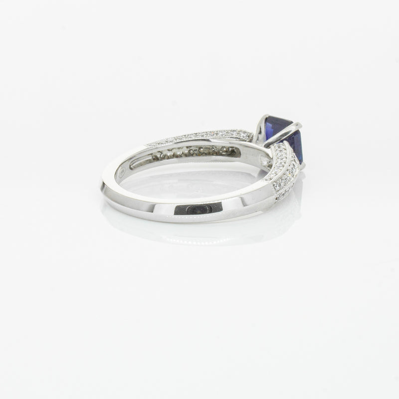18ct White Gold 1.09ct Sapphire & Diamond Ring-Ring-Walker & Hall