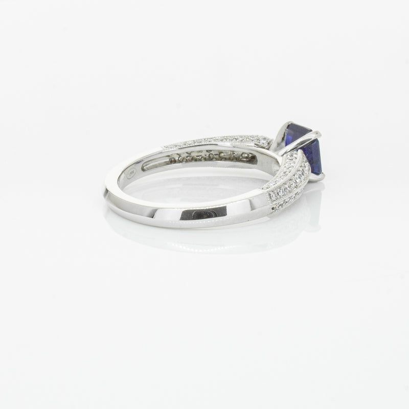 18ct White Gold 1.09ct Sapphire & Diamond Ring-Ring-Walker & Hall