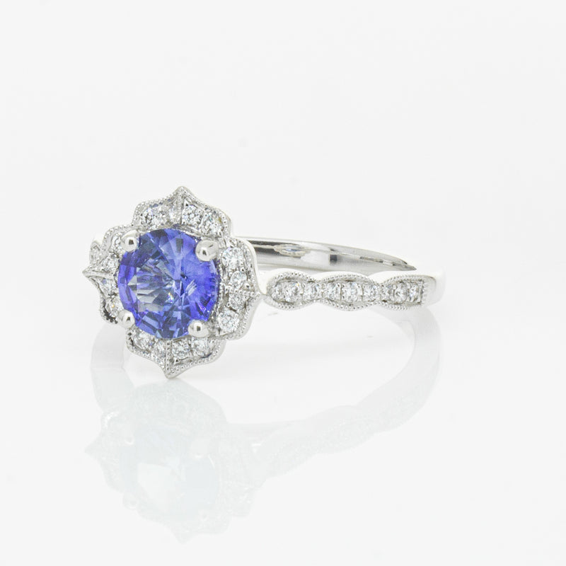 18ct White Gold .95ct Sapphire & Diamond Paramount Ring-Ring-Walker & Hall