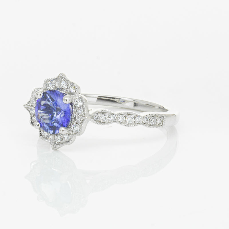 18ct White Gold .95ct Sapphire & Diamond Paramount Ring-Ring-Walker & Hall