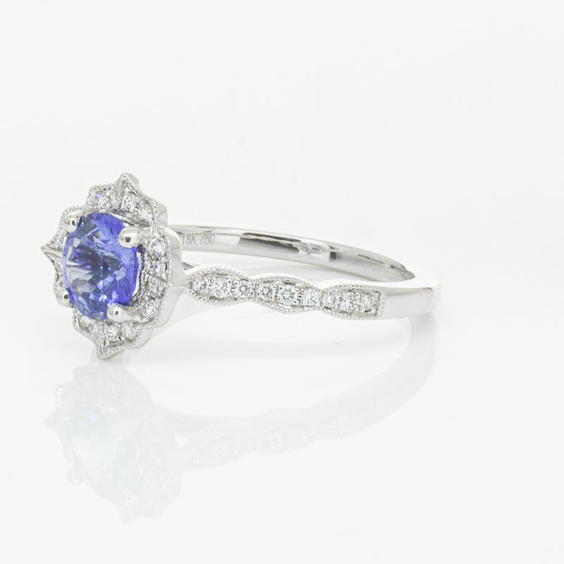 18ct White Gold .95ct Sapphire & Diamond Paramount Ring-Ring-Walker & Hall