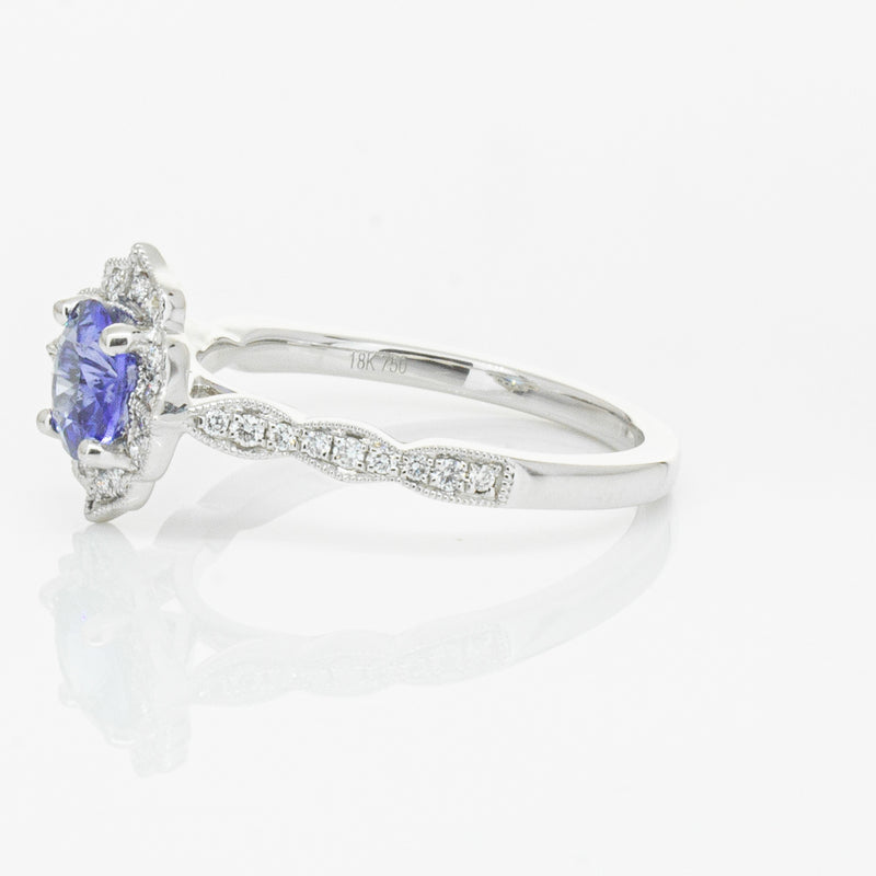 18ct White Gold .95ct Sapphire & Diamond Paramount Ring-Ring-Walker & Hall