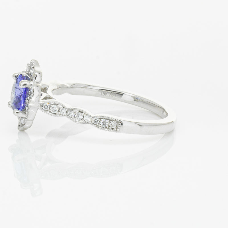 18ct White Gold .95ct Sapphire & Diamond Paramount Ring-Ring-Walker & Hall