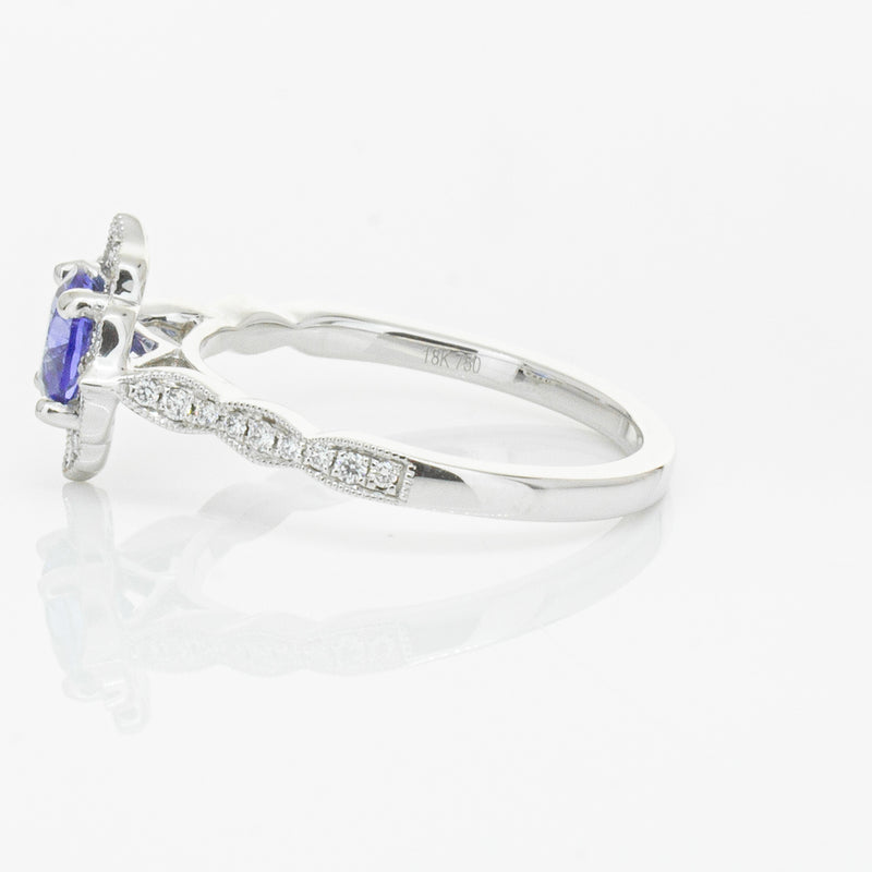 18ct White Gold .95ct Sapphire & Diamond Paramount Ring-Ring-Walker & Hall