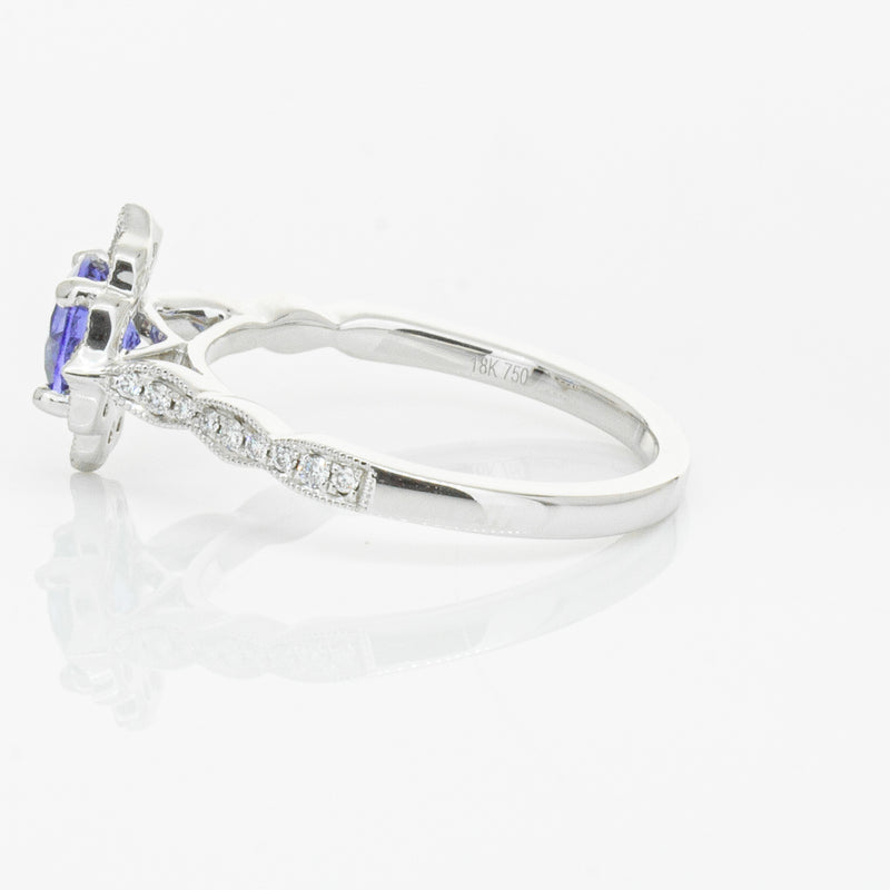 18ct White Gold .95ct Sapphire & Diamond Paramount Ring-Ring-Walker & Hall