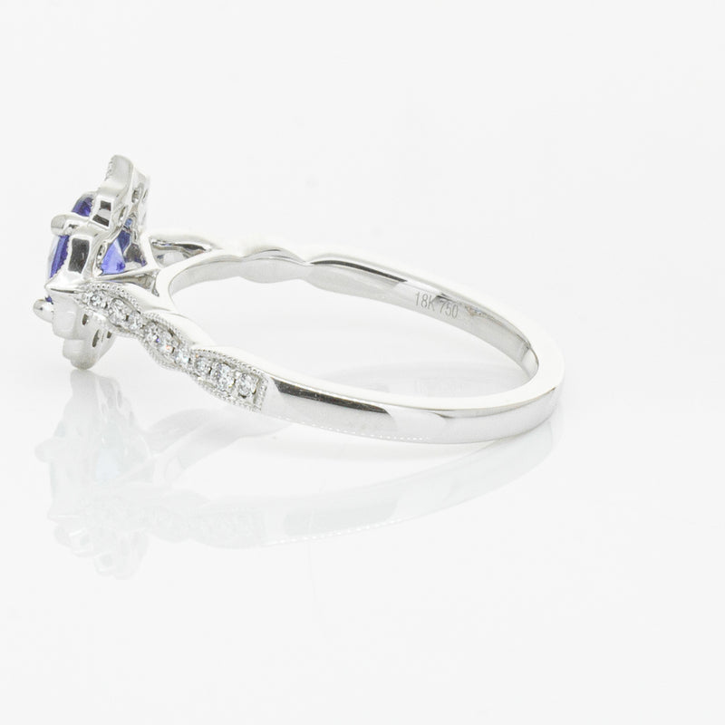 18ct White Gold .95ct Sapphire & Diamond Paramount Ring-Ring-Walker & Hall