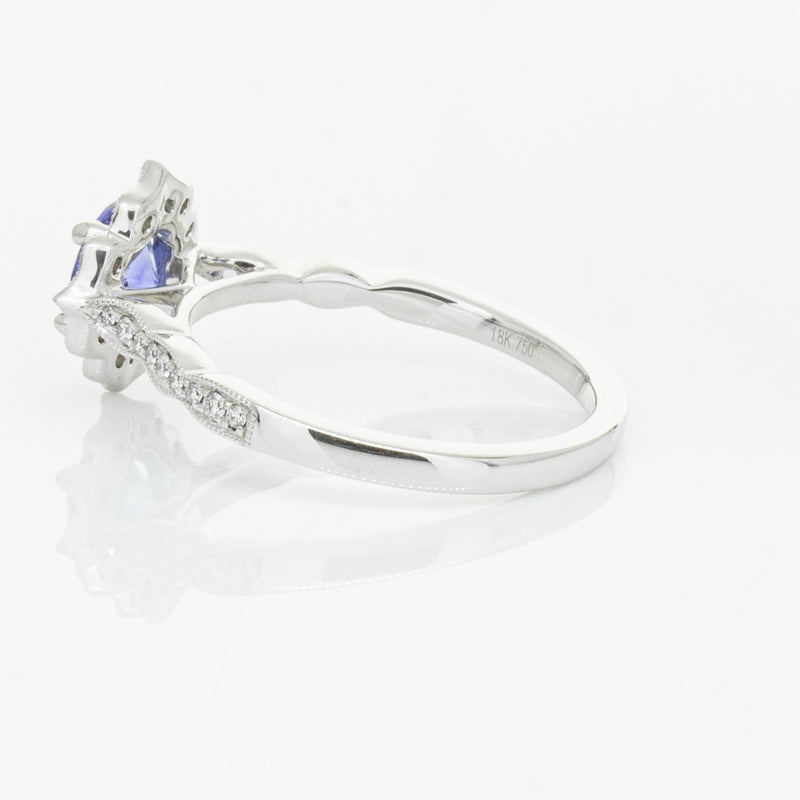 18ct White Gold .95ct Sapphire & Diamond Paramount Ring-Ring-Walker & Hall