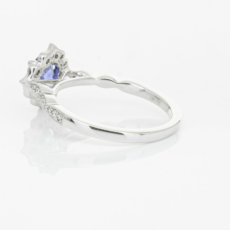 18ct White Gold .95ct Sapphire & Diamond Paramount Ring-Ring-Walker & Hall