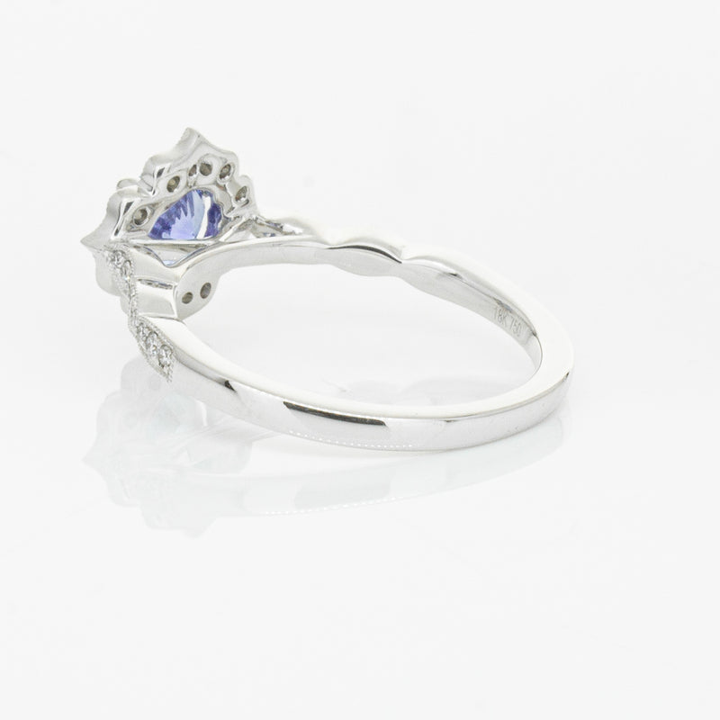 18ct White Gold .95ct Sapphire & Diamond Paramount Ring-Ring-Walker & Hall