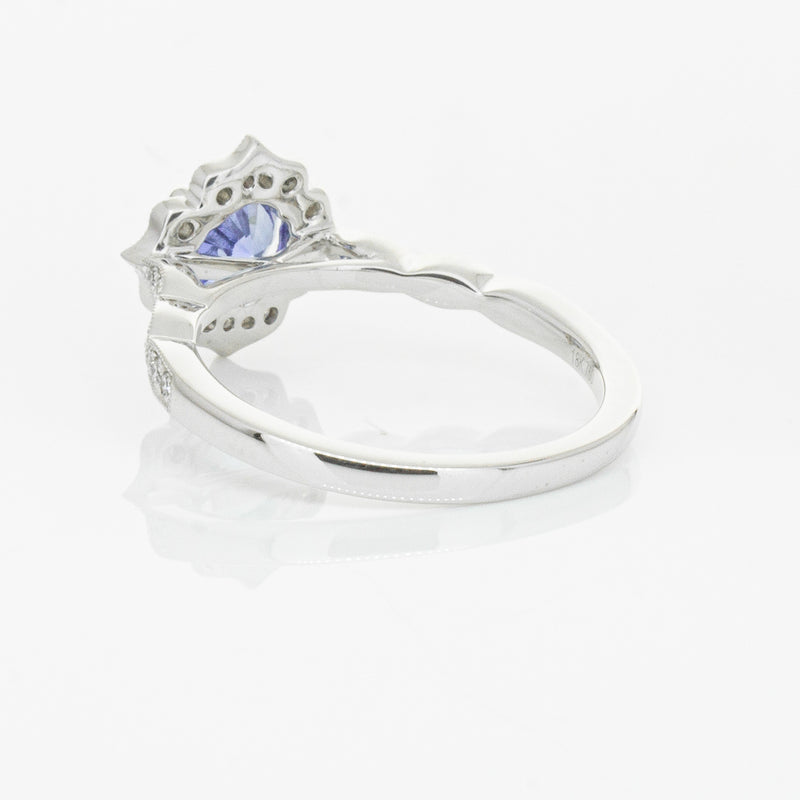 18ct White Gold .95ct Sapphire & Diamond Paramount Ring-Ring-Walker & Hall