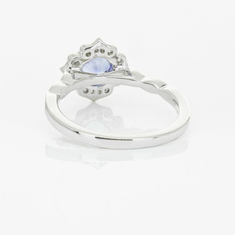 18ct White Gold .95ct Sapphire & Diamond Paramount Ring-Ring-Walker & Hall