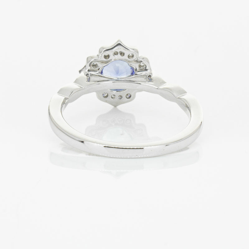 18ct White Gold .95ct Sapphire & Diamond Paramount Ring-Ring-Walker & Hall