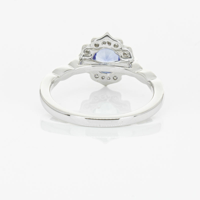 18ct White Gold .95ct Sapphire & Diamond Paramount Ring-Ring-Walker & Hall