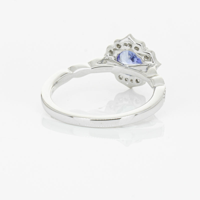 18ct White Gold .95ct Sapphire & Diamond Paramount Ring-Ring-Walker & Hall