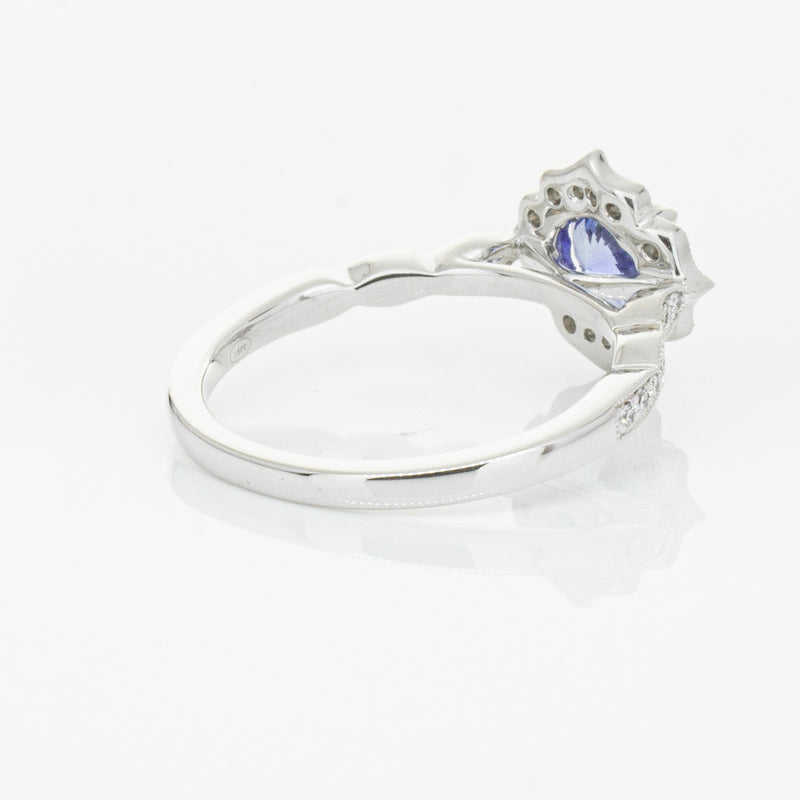 18ct White Gold .95ct Sapphire & Diamond Paramount Ring-Ring-Walker & Hall