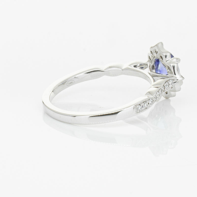 18ct White Gold .95ct Sapphire & Diamond Paramount Ring-Ring-Walker & Hall