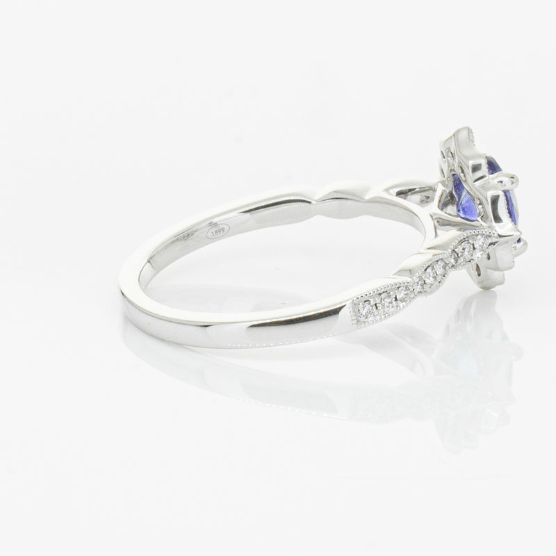 18ct White Gold .95ct Sapphire & Diamond Paramount Ring-Ring-Walker & Hall