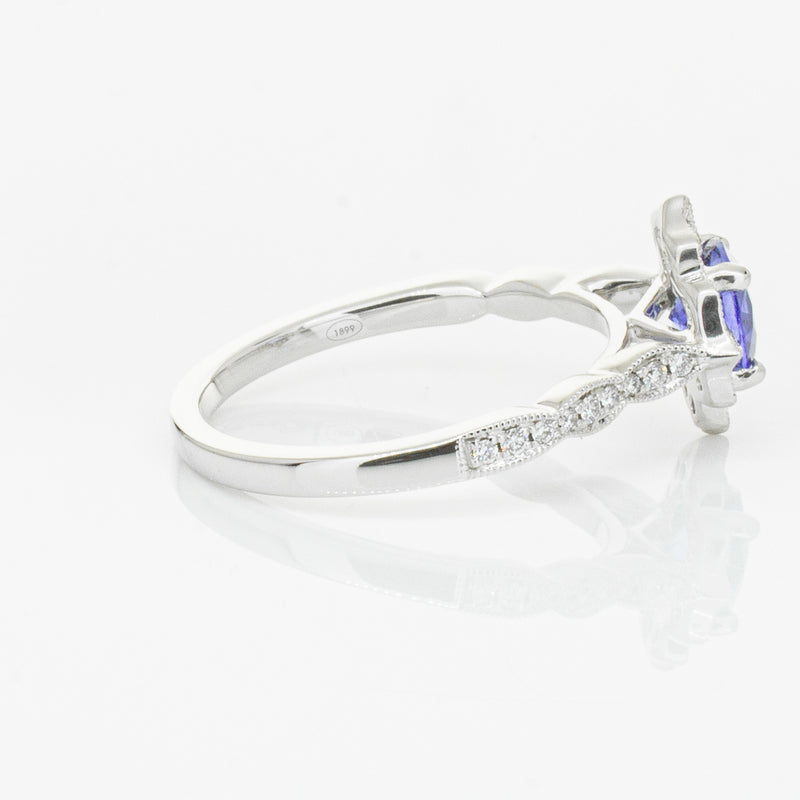18ct White Gold .95ct Sapphire & Diamond Paramount Ring-Ring-Walker & Hall