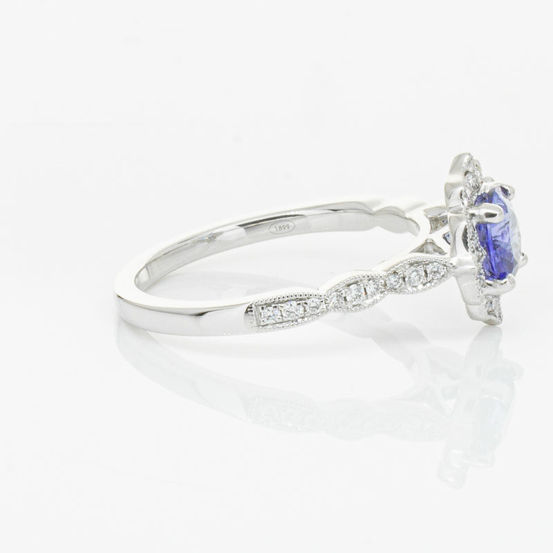 18ct White Gold .95ct Sapphire & Diamond Paramount Ring-Ring-Walker & Hall