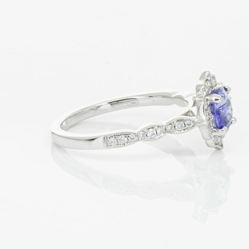 18ct White Gold .95ct Sapphire & Diamond Paramount Ring-Ring-Walker & Hall