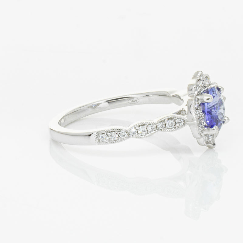18ct White Gold .95ct Sapphire & Diamond Paramount Ring-Ring-Walker & Hall