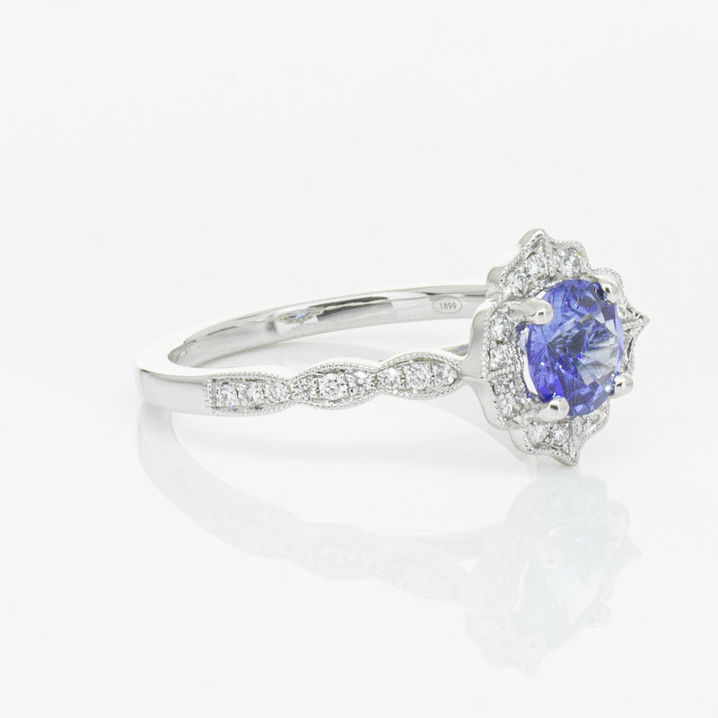 18ct White Gold .95ct Sapphire & Diamond Paramount Ring-Ring-Walker & Hall